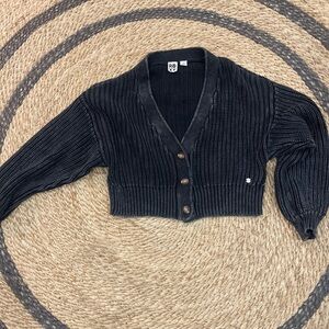 Roxy Black Button-Up Women's Sweater Small